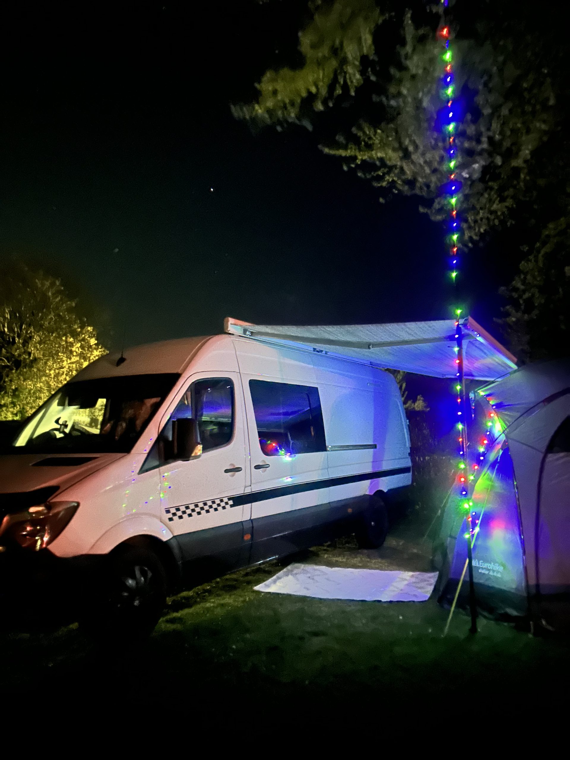 Sprinter Campervan on campsite in Suffolk